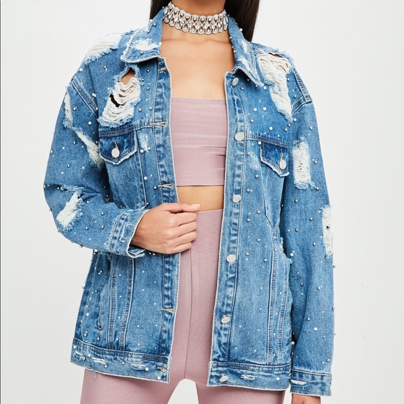 missguided ripped denim jacket